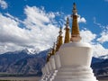 Buddhist stupa and Himalayas mountains. Shey Palace in Ladakh, India Royalty Free Stock Photo