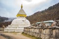 Buddhist stupa in Kumjung village, Nepal Royalty Free Stock Photo