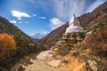 Buddhist stupa near Pangboche village, Nepal Royalty Free Stock Photo