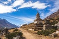 Buddhist stupa near Pangboche village, Nepal Royalty Free Stock Photo