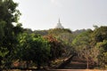 Buddhist stupa and stairs, Mihintale, Sri Lanka Royalty Free Stock Photo