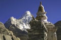 Buddhist Stupa Statue Nepal Himalaya Ama Dablam Mountain Peak Royalty Free Stock Photo