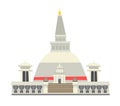 Buddhist stupa vector illustration. Historic famous temple