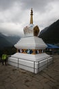 Buddhist stupa on the way to Everest base camp in Sagarmatha zone, Eastern Nepal