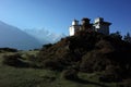 Buddhist stupas in Himalaya mountains in morning light