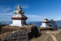 Buddhist stupas on the trail.