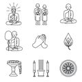 Buddhist symbol icon set