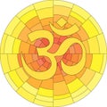 Buddhist symbol Ohm vector illustration on white background. Om