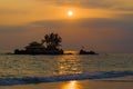 Buddhist temple against the sunset. Hikkaduwa