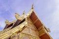 Buddhist Temple Art with Naga Structure on Gable Royalty Free Stock Photo