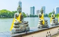 The Buddhist Temple on Beira Lake in Colombo