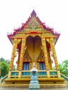 Buddhist temple with boundery stone Royalty Free Stock Photo