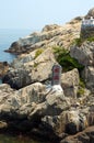 Buddhist temple in Busan in summer