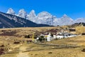 Buddhist temple at the foot Jade Dragon Snow Mountain Royalty Free Stock Photo