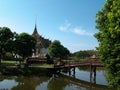 Buddhist Temple and Footbridge Royalty Free Stock Photo
