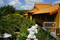 Buddhist temple with garden view Royalty Free Stock Photo