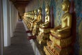 Buddhist Temple Golden Buddhas Bangkok Thailand Royalty Free Stock Photo