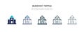 Buddhist temple icon in different style vector illustration. two colored and black buddhist temple vector icons designed in filled Royalty Free Stock Photo