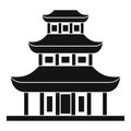 Buddhist temple icon in simple style