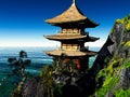 Buddhist temple in mountains Royalty Free Stock Photo