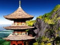 Buddhist temple in mountains