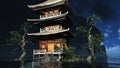 Buddhist temple in mountains