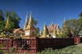 buddhist temple pagoda exterior in Chhlong near Kratie in cambodia