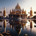 Buddhist temple at sunset, Bagan, Myanmar (Burma) Generative AI Royalty Free Stock Photo