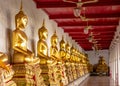 Buddhist temple, Wat Mahathat Yuwaratrangsarit in Bangkok Royalty Free Stock Photo