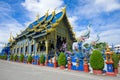 Buddhist temple of Wat Rong Sear Tean Blue Temple. Chiang Rai