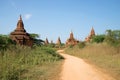 Buddhist temples of an ancient Pagan kingdom. Old Bagan, Myanmar