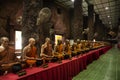 Buddhist thai monk saint arahant or Arhat statues for thai people travelers travel visit and respect praying blessing at Wat