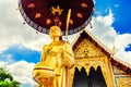 Buddhist thai monk statue in Buddha wat Thailand Temple Royalty Free Stock Photo