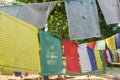 Buddhist Tibetan prayer flag colorful flag is different in five color meanings.
