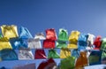 Buddhist tibetan prayer flags in the wind Royalty Free Stock Photo