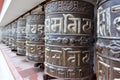 Buddhist tibetian prayer wheels in Kathmandu, Nepal