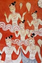 Buddhist Wall Painting at Golden Temple, Sri Lanka