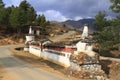 Buddhist wall on the road in, Bhutan