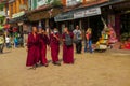 Buddhist young monks in Nepal temple monastery