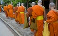 Buddhistic monks in Luang Prabang, Laos Royalty Free Stock Photo