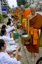 Buddhistic monks in Luang Prabang, Laos Royalty Free Stock Photo