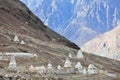 Buddhistic stupas (chorten) in the Himalayas Royalty Free Stock Photo