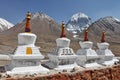 Buddhistic stupas (chorten) in Tibet Royalty Free Stock Photo