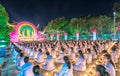 Buddhists female oriented festival stage chickened Buddha Amitabha