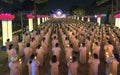 Buddhists pray Buddha Amitabha chickened oriented festival stage