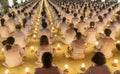 Buddhists pray Buddha Amitabha chickened oriented festival stage