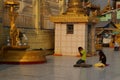 Buddhists pray at the planetary post