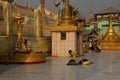 Buddhists pray at the planetary post