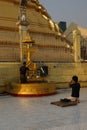 Buddhists pray at the planetary post