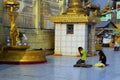 Buddhists pray at the planetary post